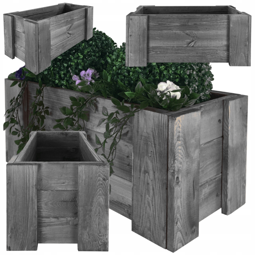 Truhlík, bylinkový záhon květináč , truhlík na bylinky, dřevěný obal 30X60X30cm Eco