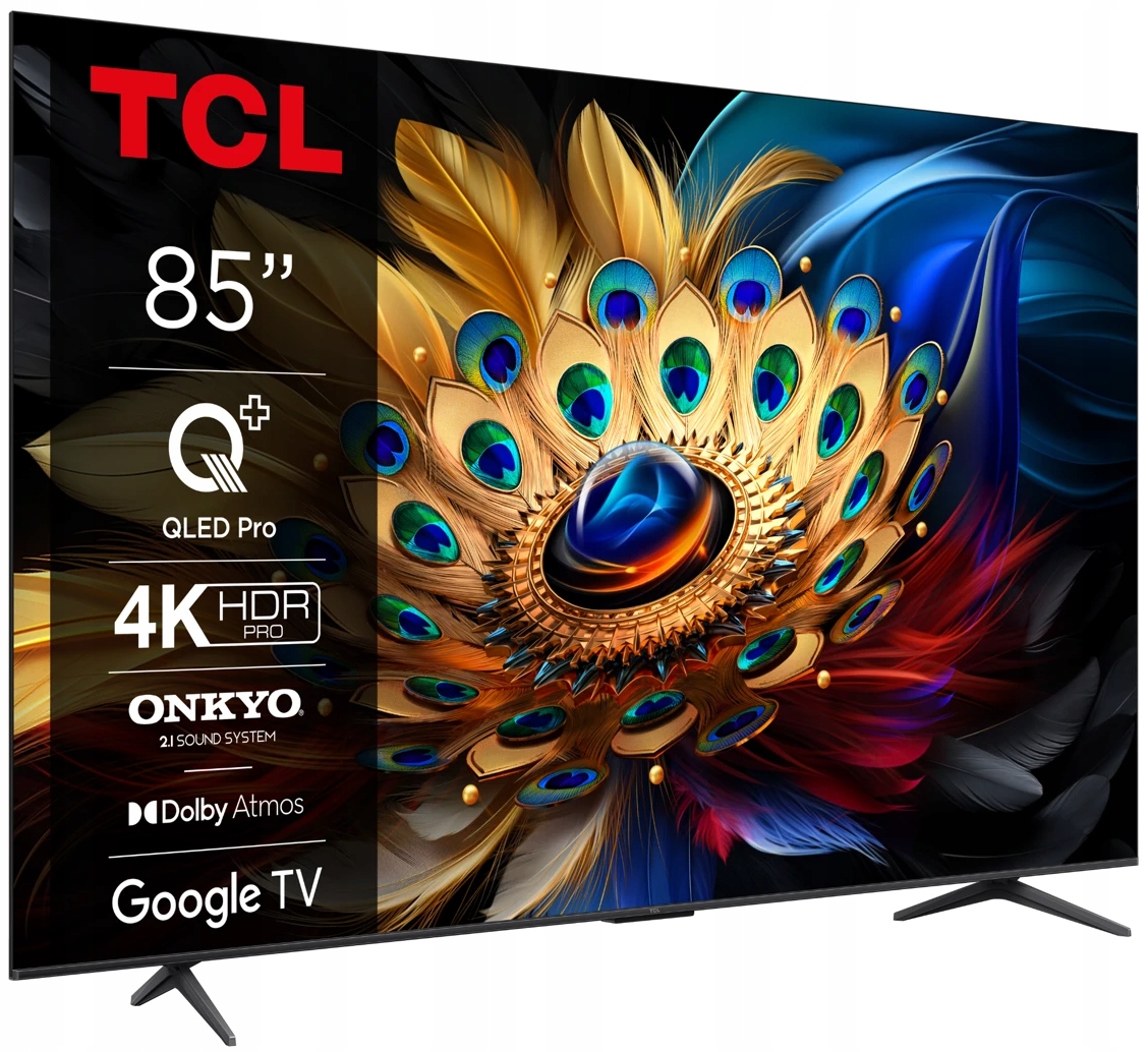 Telewizor TCL 85C655 85" QLED Pro 4K UHD Google TV 60Hz DVB-T2