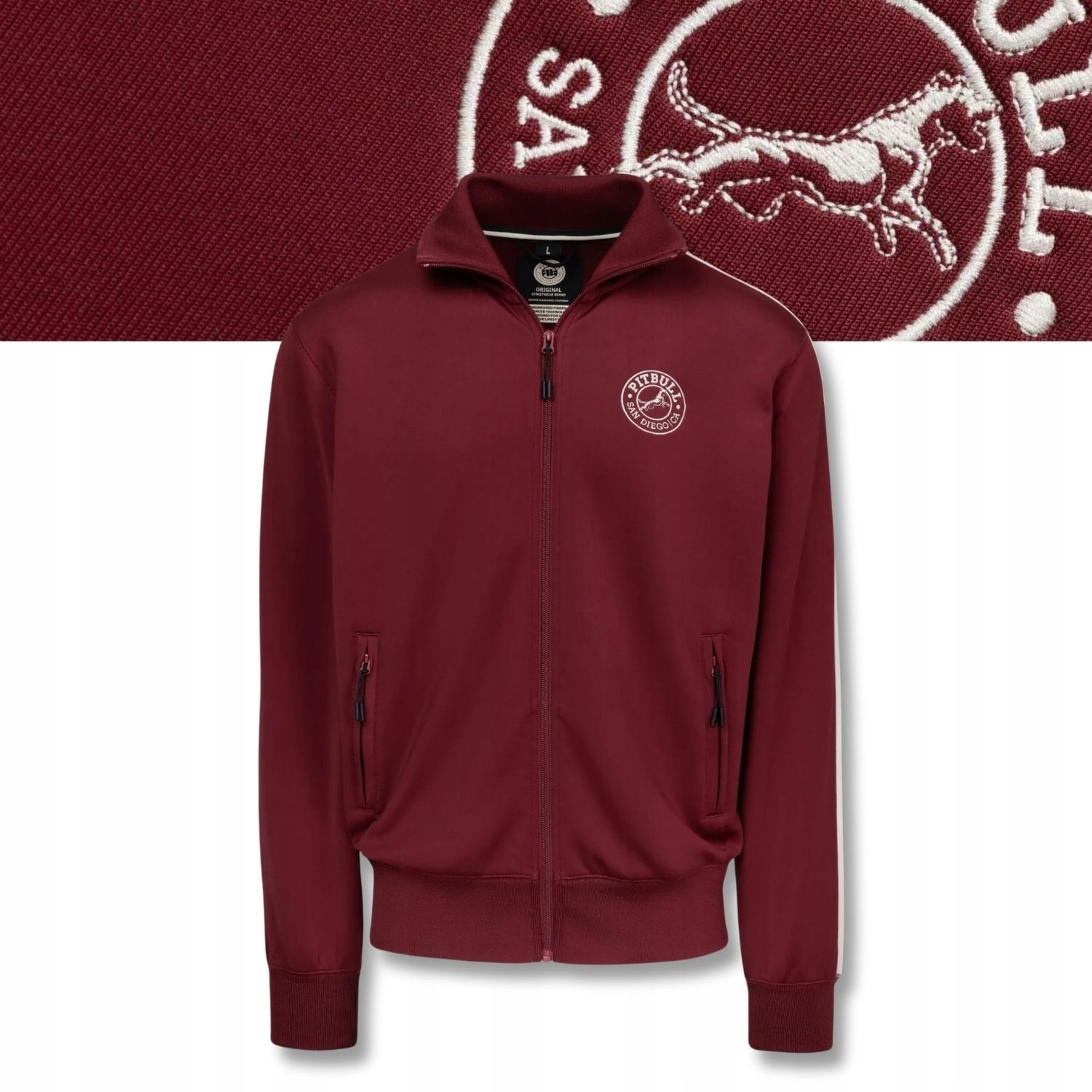 Pánská Rozepínací Mikina Oldschool San Diego Ca se stojáčkem, pohodlná, lampasová, 3XL