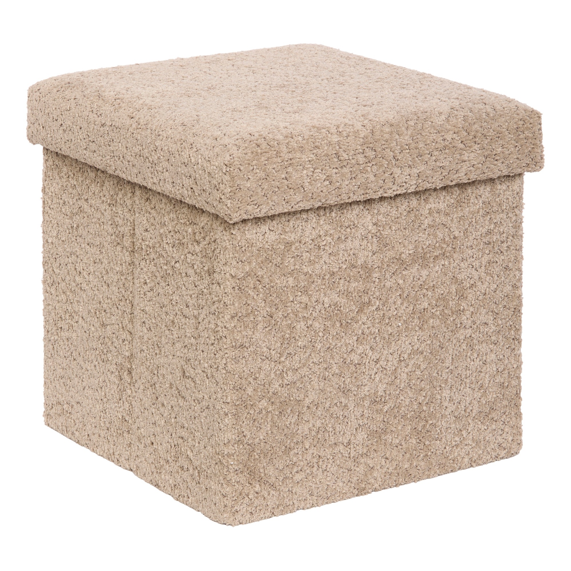 Taburet Skládací S Úložným Prostorem 38x38x38 CM Mdf Do Předsíně Bežový Otevírací