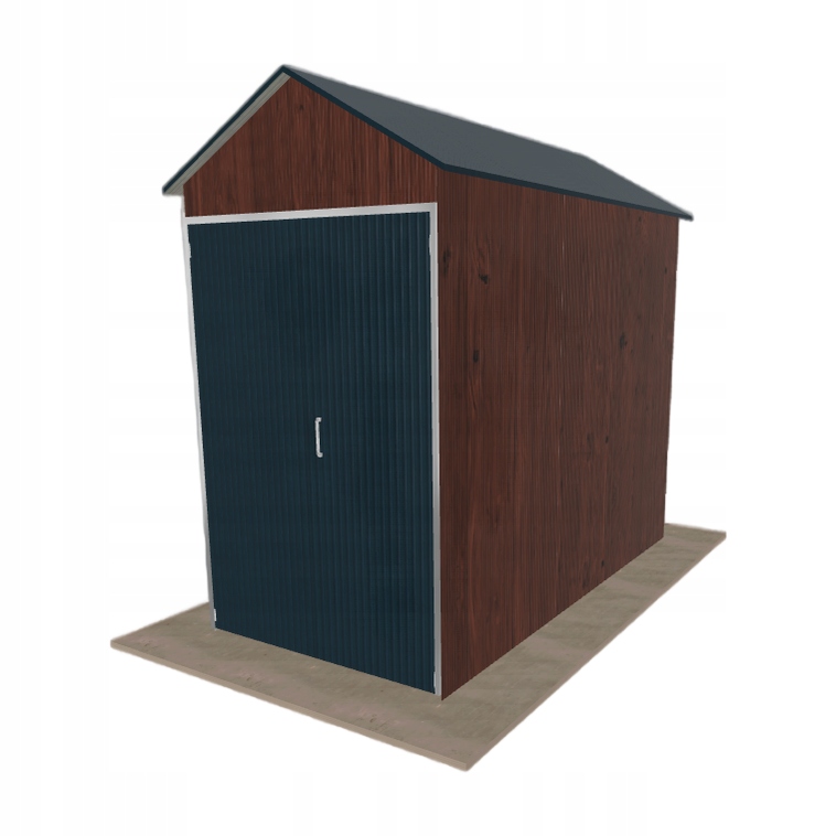 Plechová hala 2x4 m, sedlová, tmavý ořech, vysoká