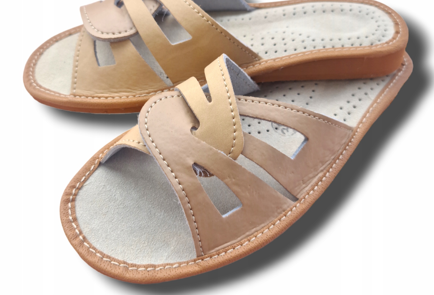 Pantofle Klapki Laczki Damskie Skórzane Rozmiar 38 Wsuwane Rozmiary 36-41 Marka inna