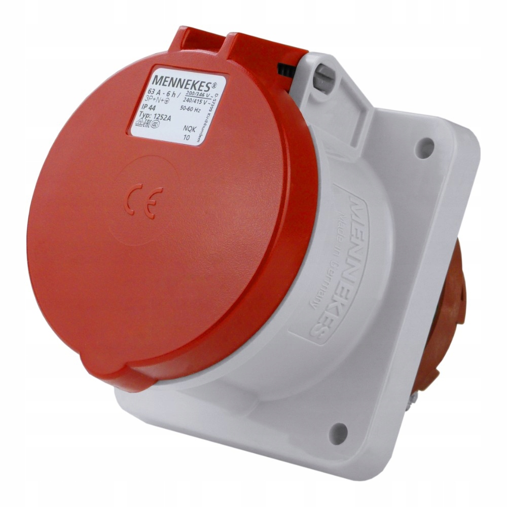 Zásuvka 63A Silová 5P 400V IP44 Tabulová Mennekes