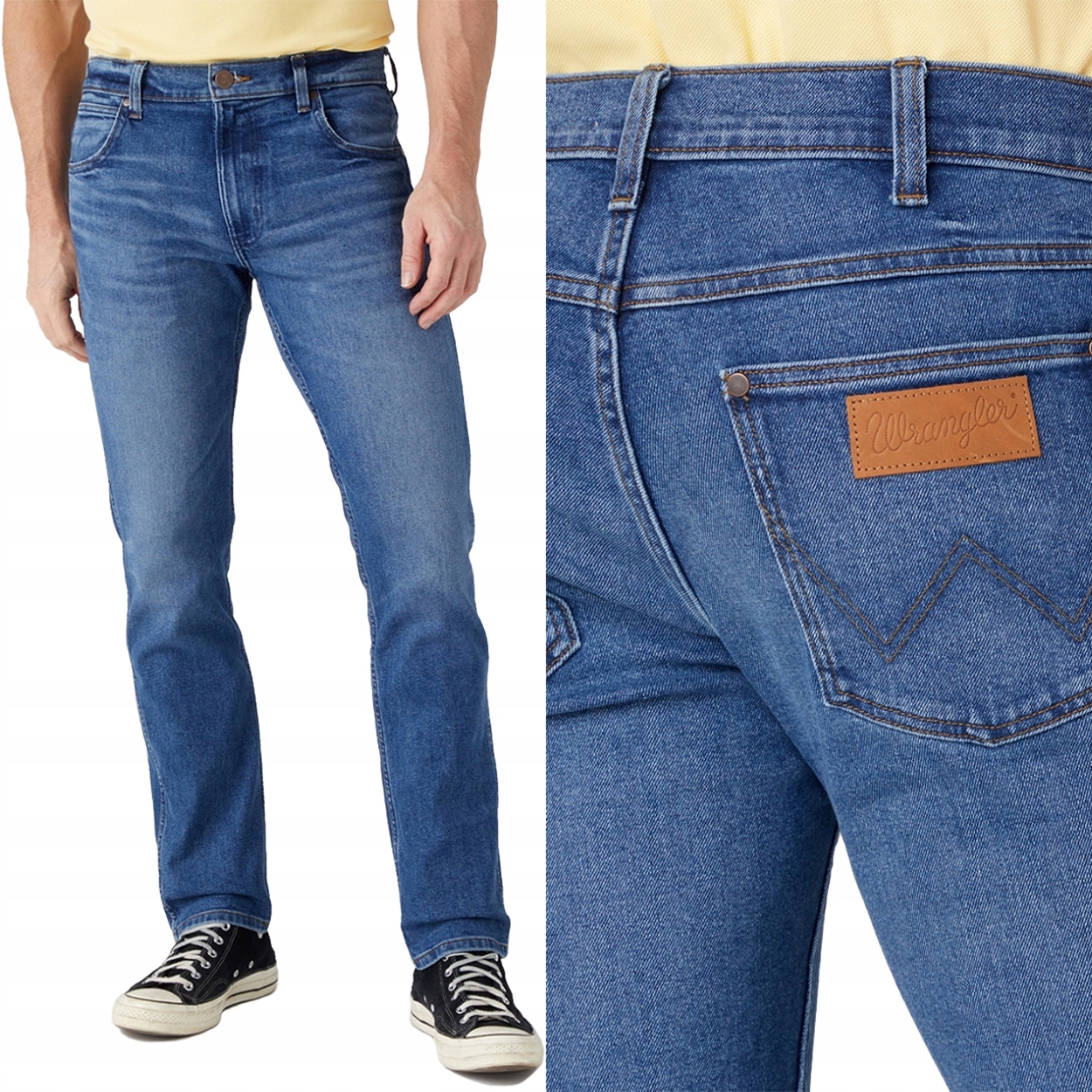 Wrangler Greensboro Smoke Sea Cool Max jednoduché džínové kalhoty W40 L34