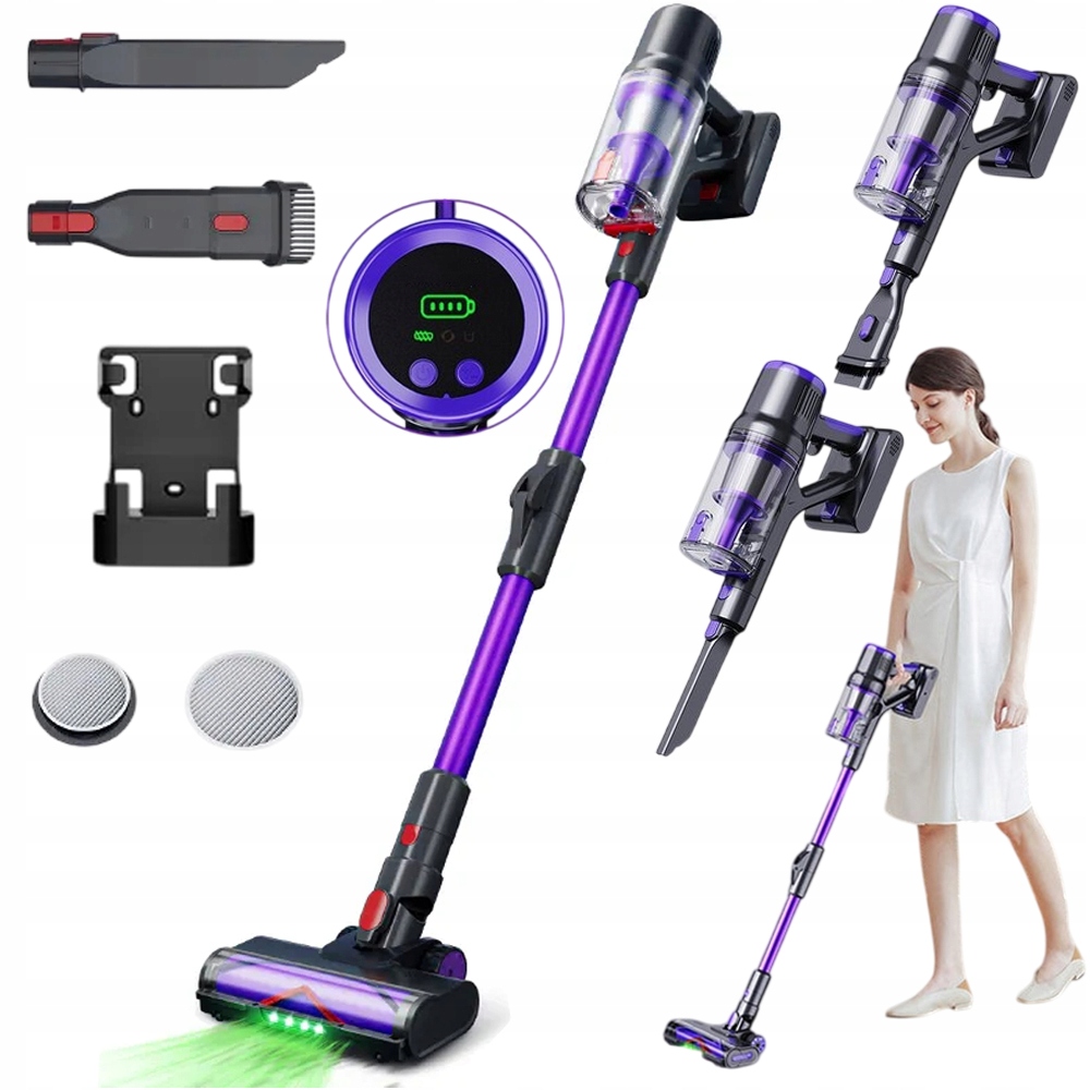 Mocny Bezprzewodowy Pionowy Odkurzacz Led Domu 550W 50KPA Blossom DSV112A