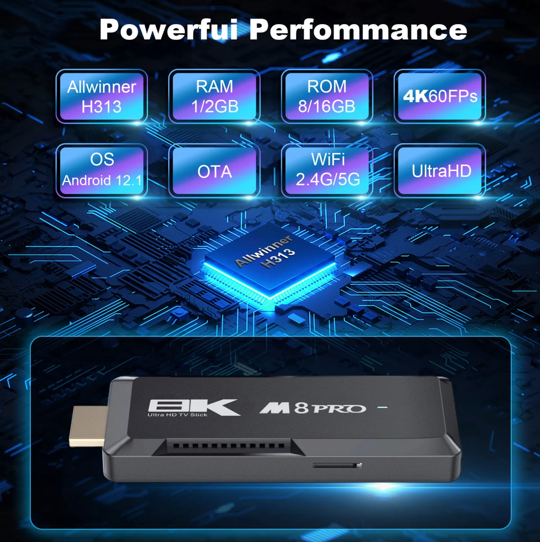 Zestaw WiFi Top Box Android Kod producenta M8PROTVSTICK