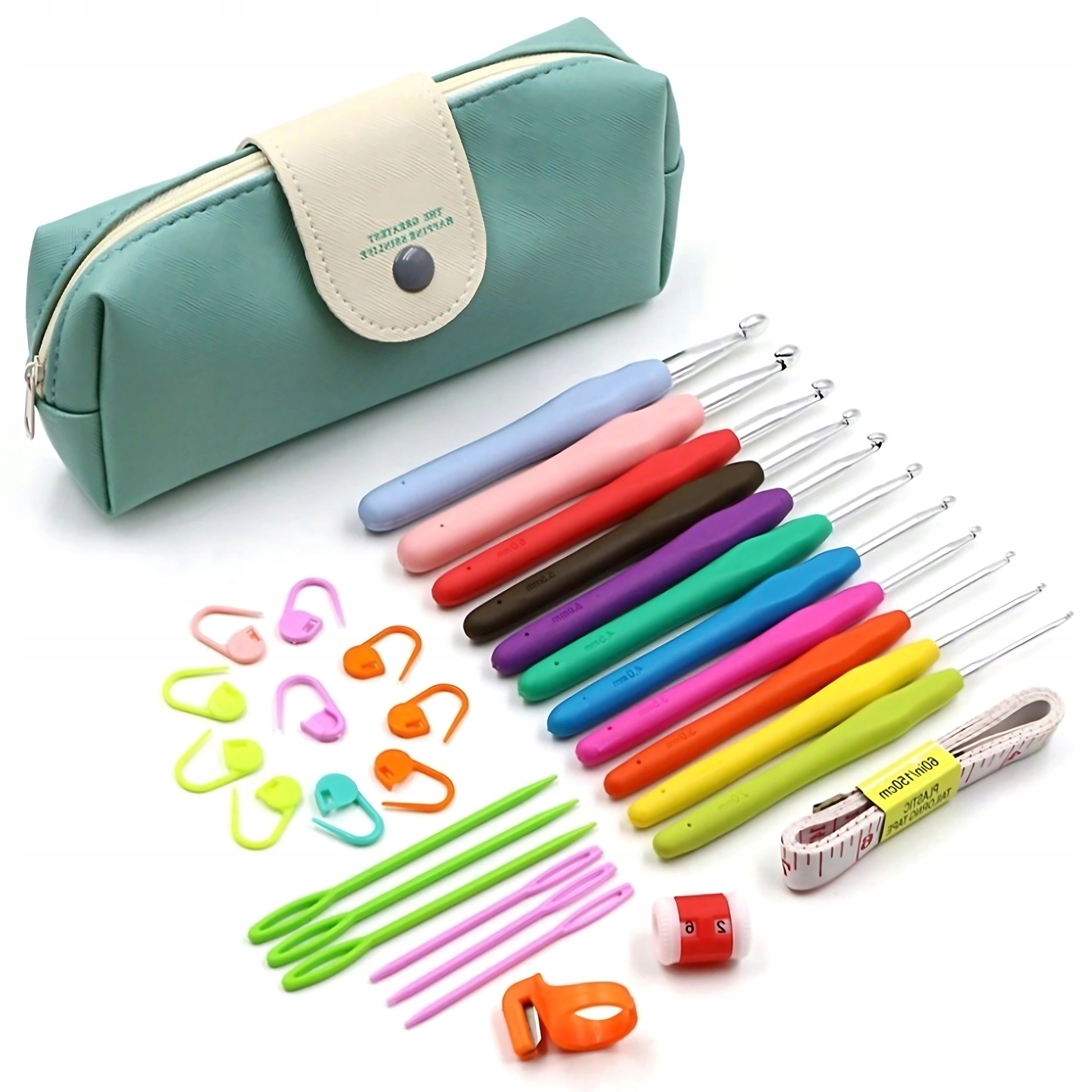 НАБОР ДЛЯ ВЯЗАНИЯ КРЮЧКОМ ДЛЯ НАЧИНАЮЩИХ ДЕТЕЙ С РУЧКОЙ В МЕШОЧКЕ