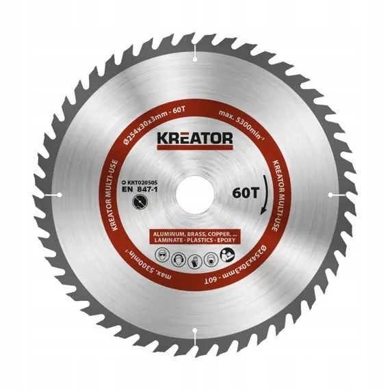 Kreator pilový kotouč univerzální, Al, Cu, Ph, dřevo, 254*30mm, 60z, redukč