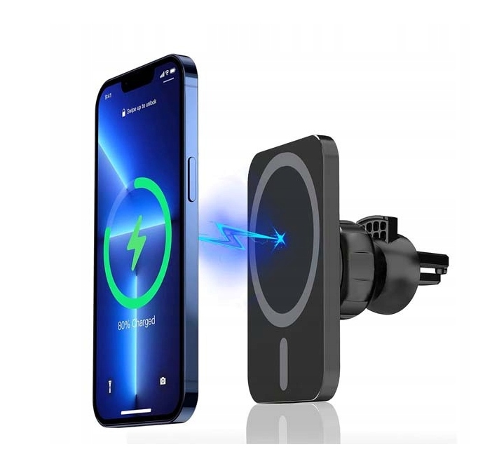 Ładowarka Bezprzewodowa 15W Uchwyt Samochodowy Kratka Iphone Mag Safe