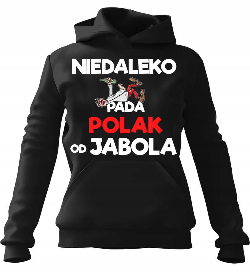 pánská mikina s kapucí Nedaleko Pada Polák od Jabola Černá 4XL Pro něj