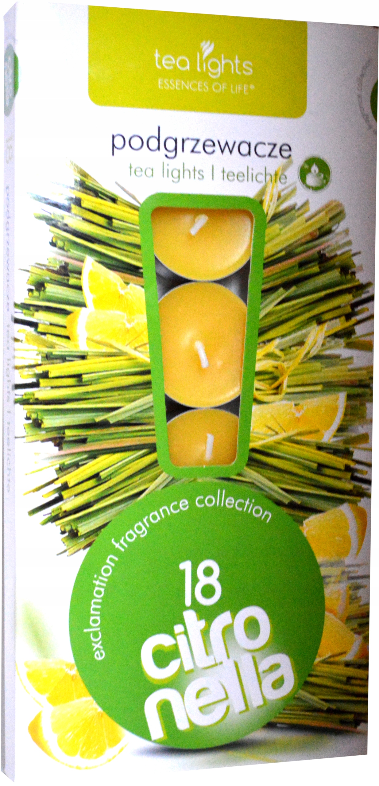 Podgrzewacze zapachowe 18 szt. tealighty, Citronella na komary