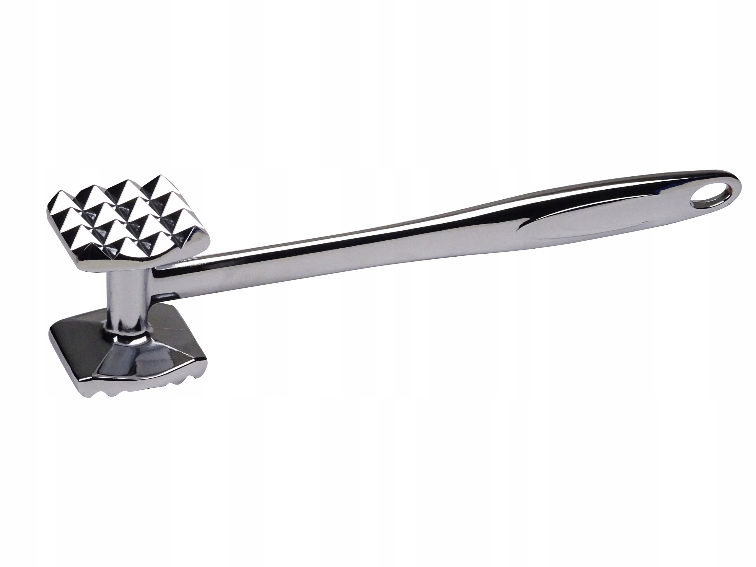 TŁUCZEK DO MIĘSA METALOWY MŁOTEK DO KOTLETÓW SOLIDNY CIĘŻKI Kolor chrom