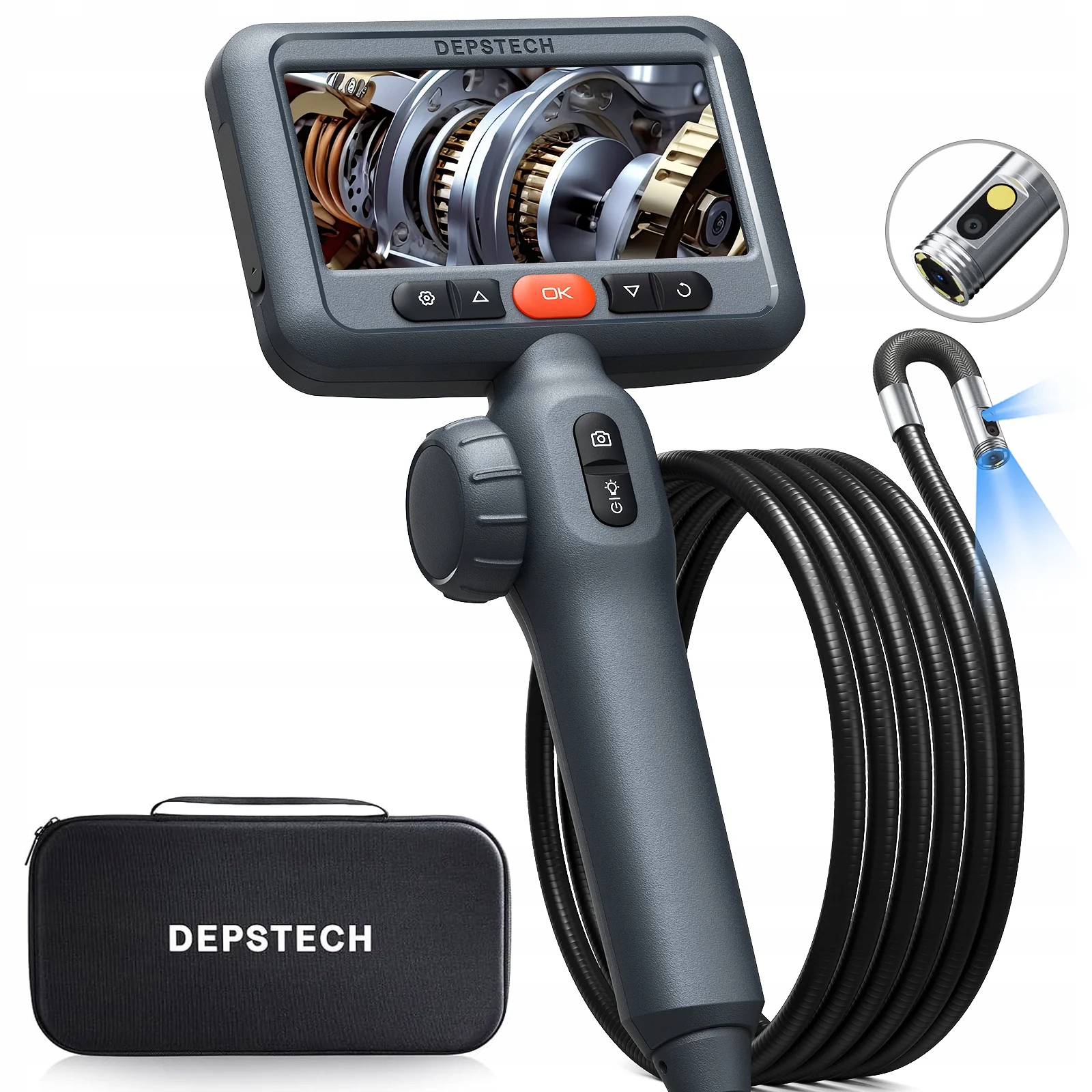 Endoskopová Kamera Depstech DS650 Otočná 210° 4,5" Ips 8.5 mm Led
