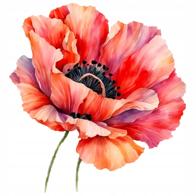 NAPRASOWANKA MAK KWIATY KWIAT NAPRASOWANKI TERMO NAKLEJKA NA UBRANIA DTF