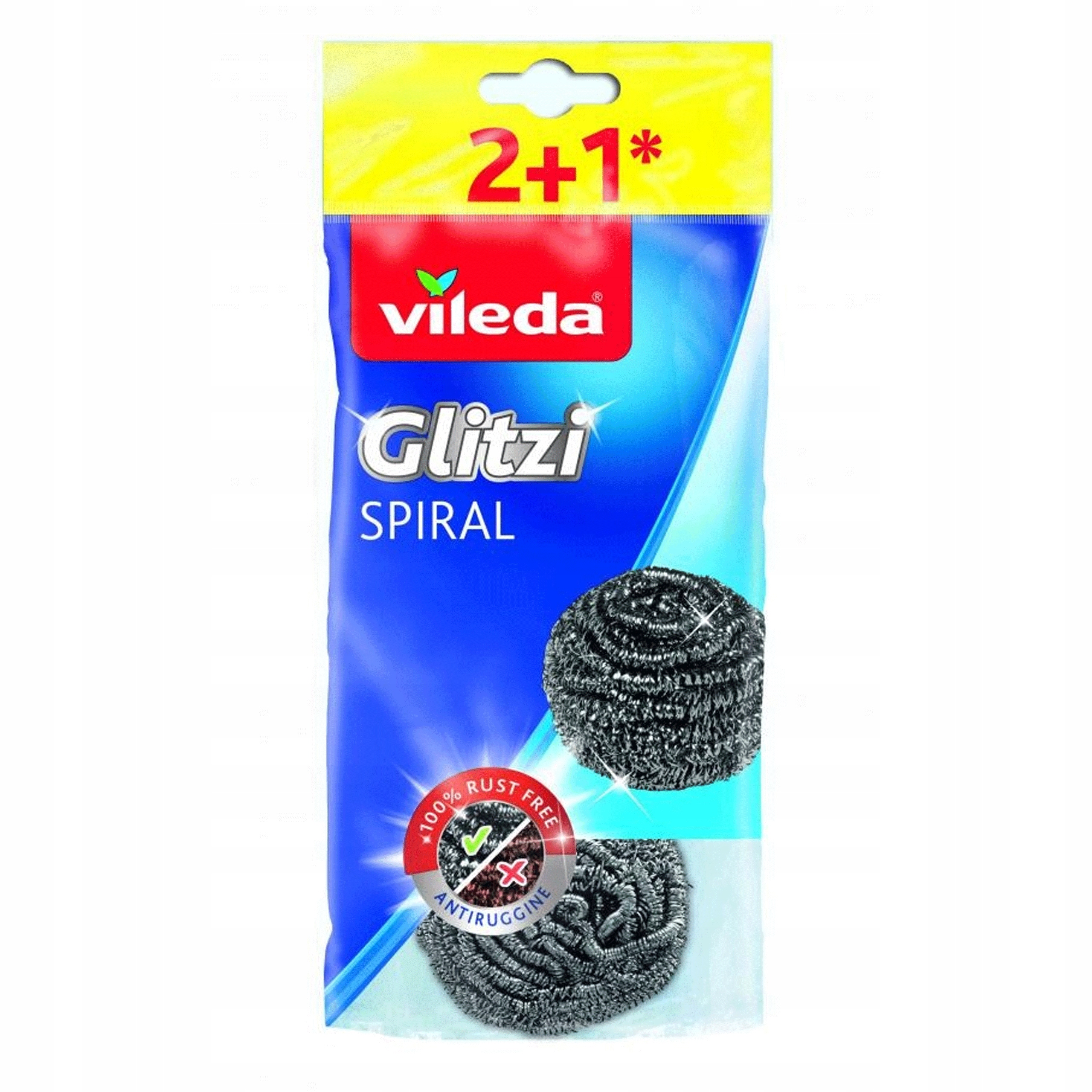 Levně Vileda Drátěný ocelový čistič Glitzi Spiral Inox 3 kusy