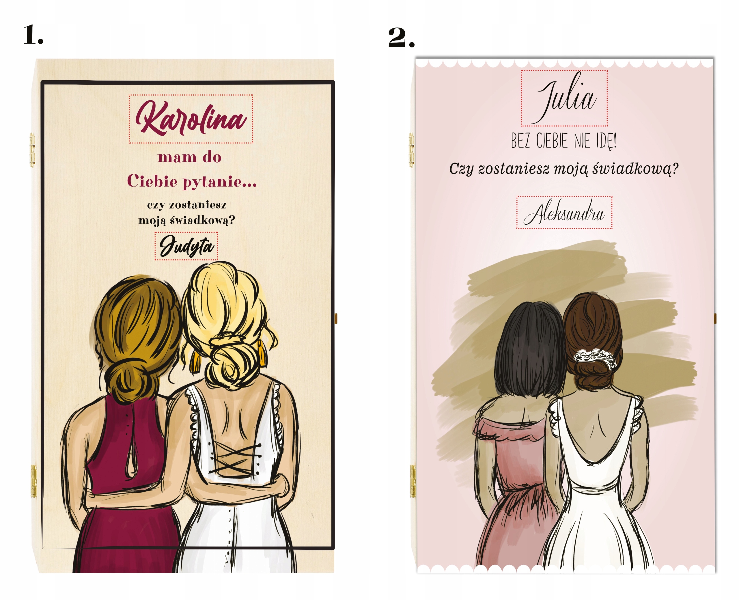 Zaproszenia Dla Świadków Pudełko skrzynka na wina Płeć uniseks