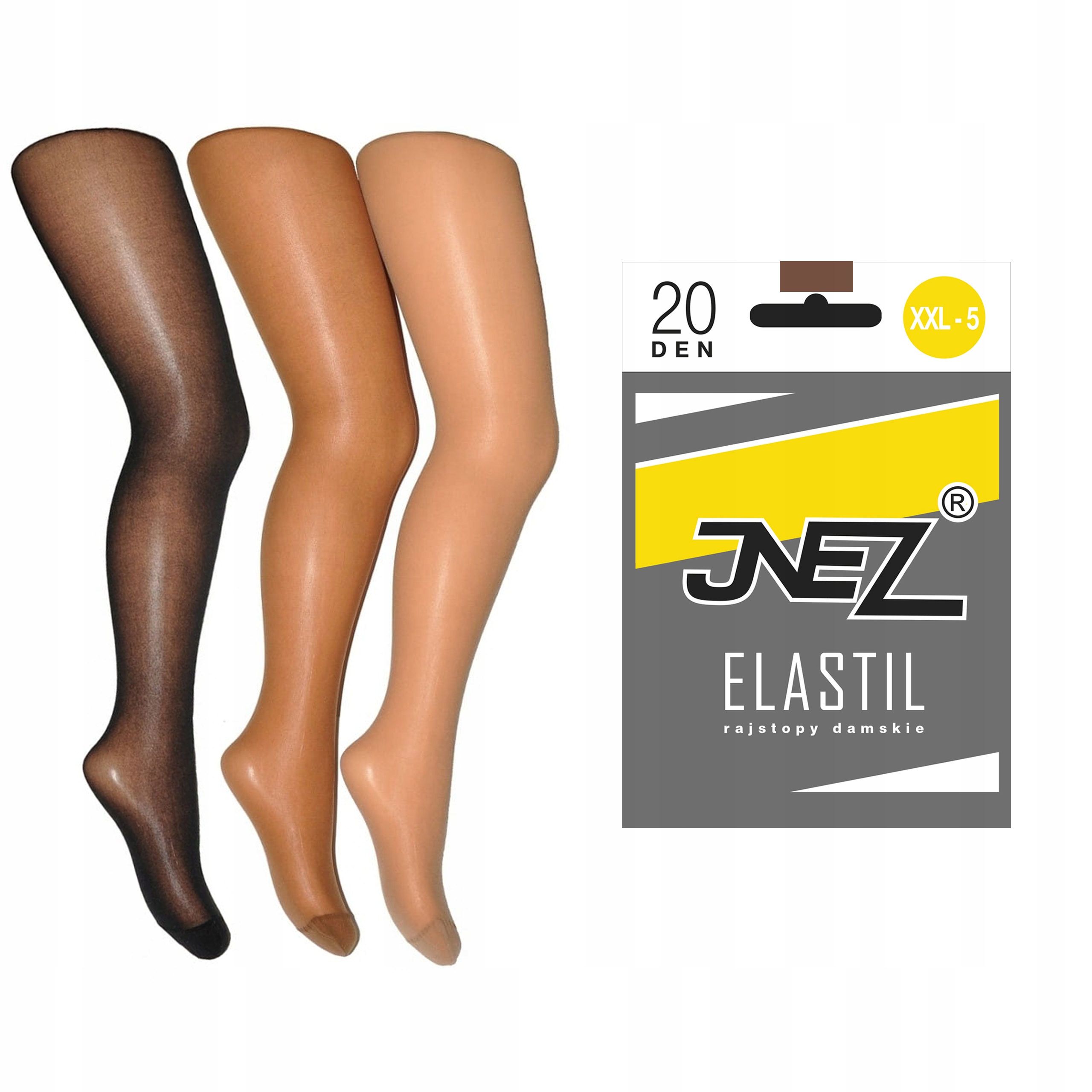 

Inez rajstopy gładkie Elastil 20 den sahara 5-XXL