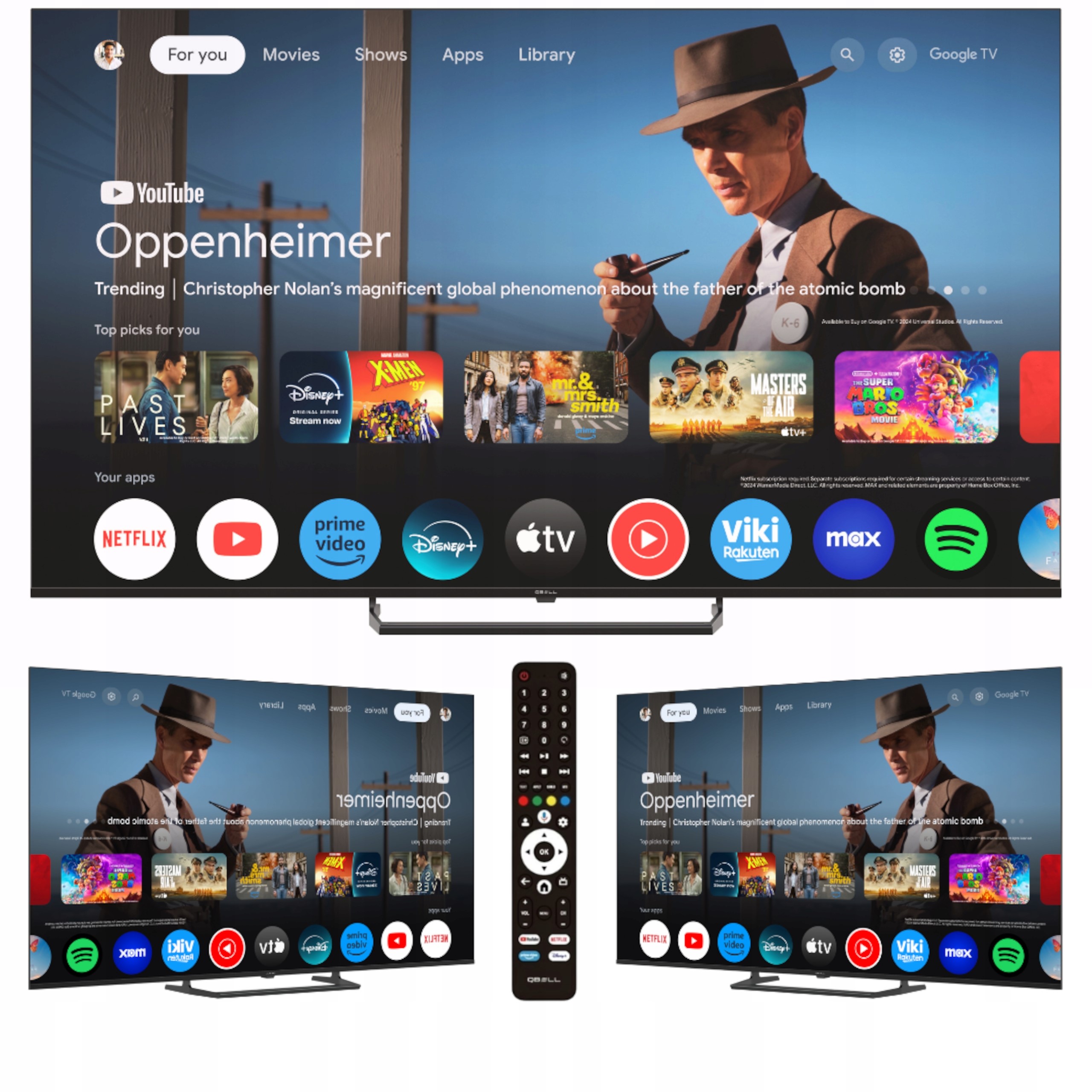 Telewizor 65" Qled Google Tv Q.Bell QT65QGF9B 4K Hdr Smart DVBT2 Bezramkowy