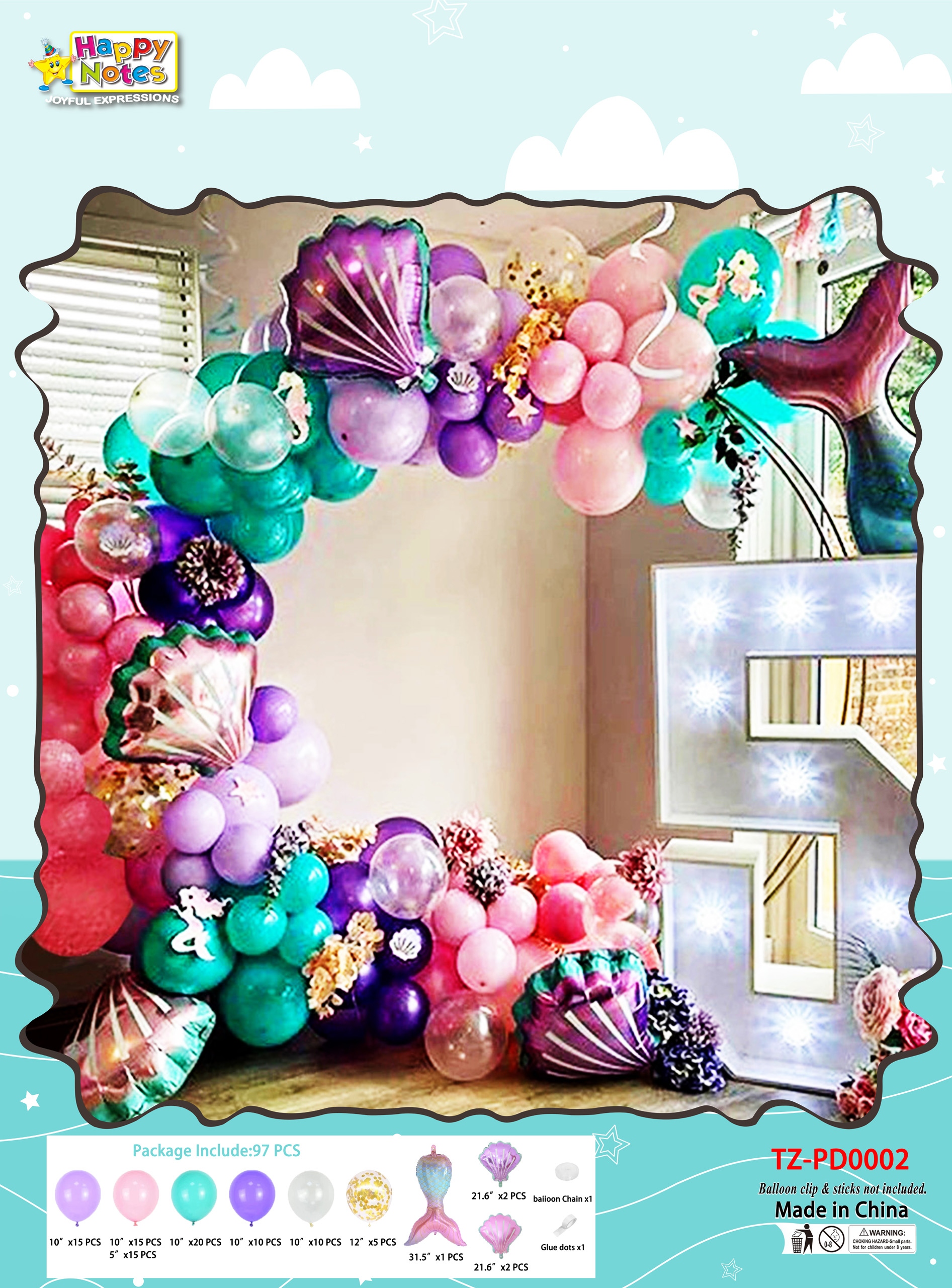 

Zestaw Balonów Balony Urodzinowe Kolorowe Syrena