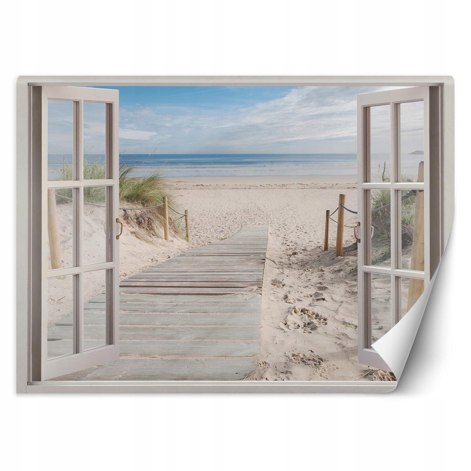 Fototapeta, Okno výhled moře pláž písek 280x200