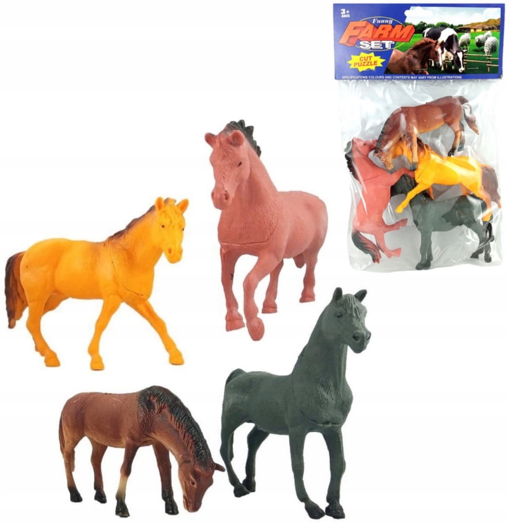 DUŻE FIGURKI KONIE KONIKI FARMA GUMOWE 4 SZT Kod producenta HORSE