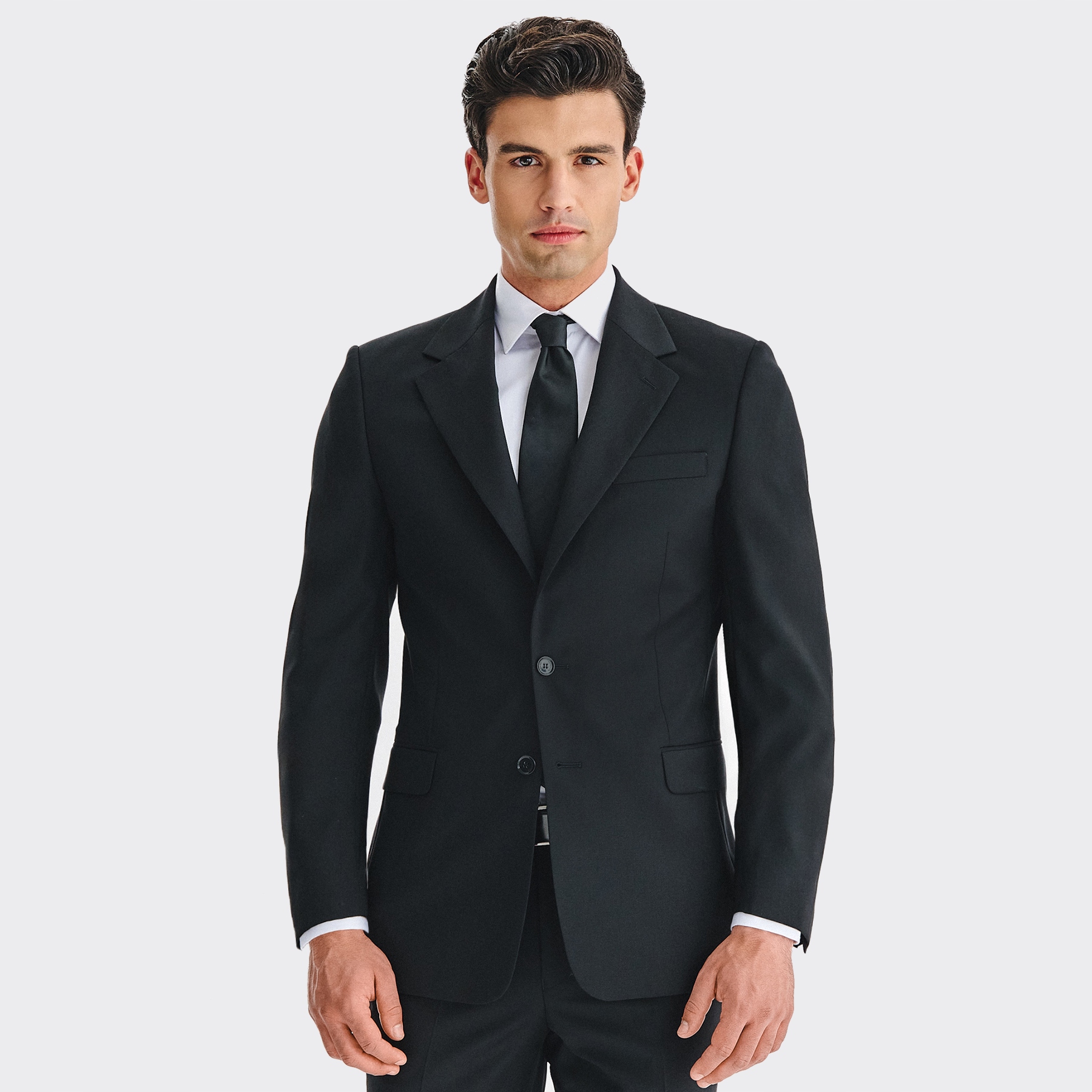 Černá sako bunda ze 100% vlny Slim Fit Pako Lorente vel