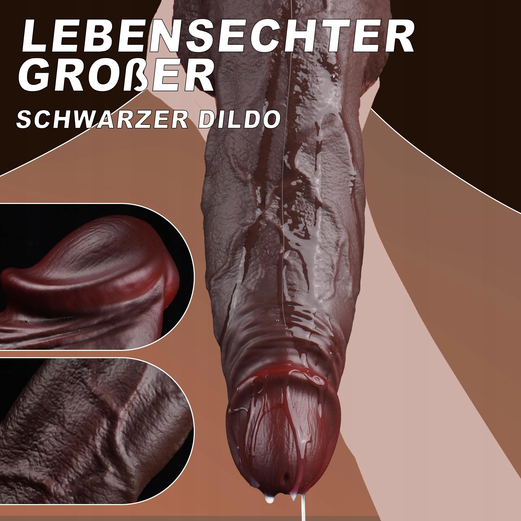 XXL REALISTISCHER DILDO Silikonowy Czarny Dildo Z Przyssawką 6.6cm — miniatura 4
