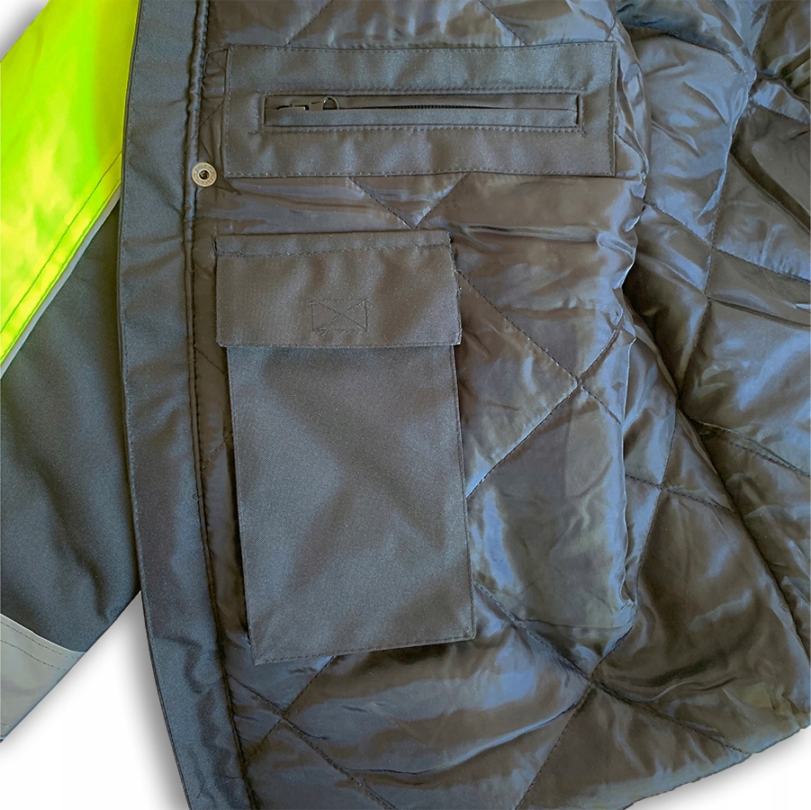 KURTKA ROBOCZA ZIMOWA OCIEPLANA ODBLASKOWA KAPTUR PRZECIWDESZCZOWA ROZ.3XL Sezon jesień/wiosna zima