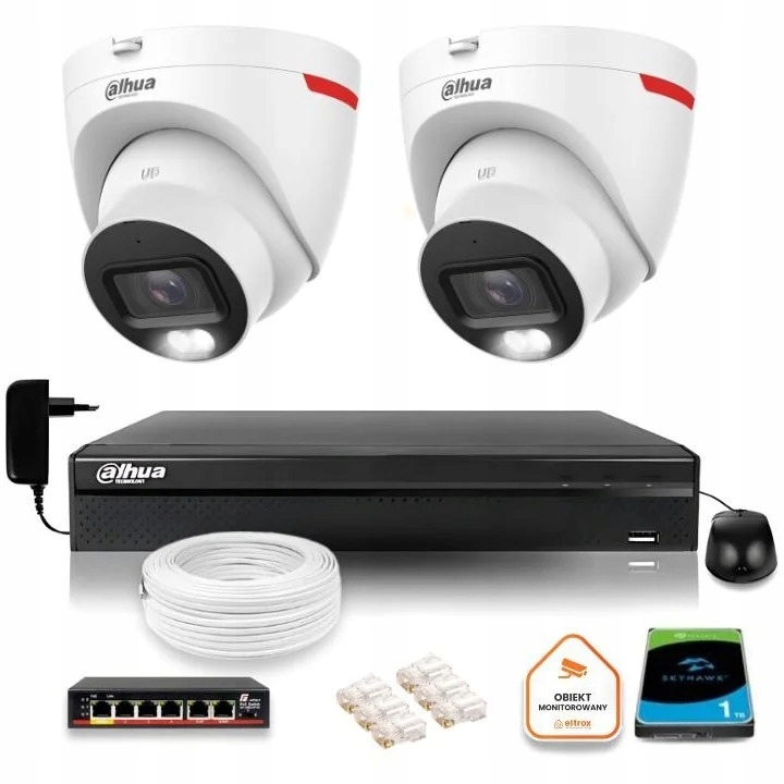 Monitorovací sada Ip kamera 2x IPC-HDW2449T-S-LED-0280B-PRO 4Mpx Ir 30 m