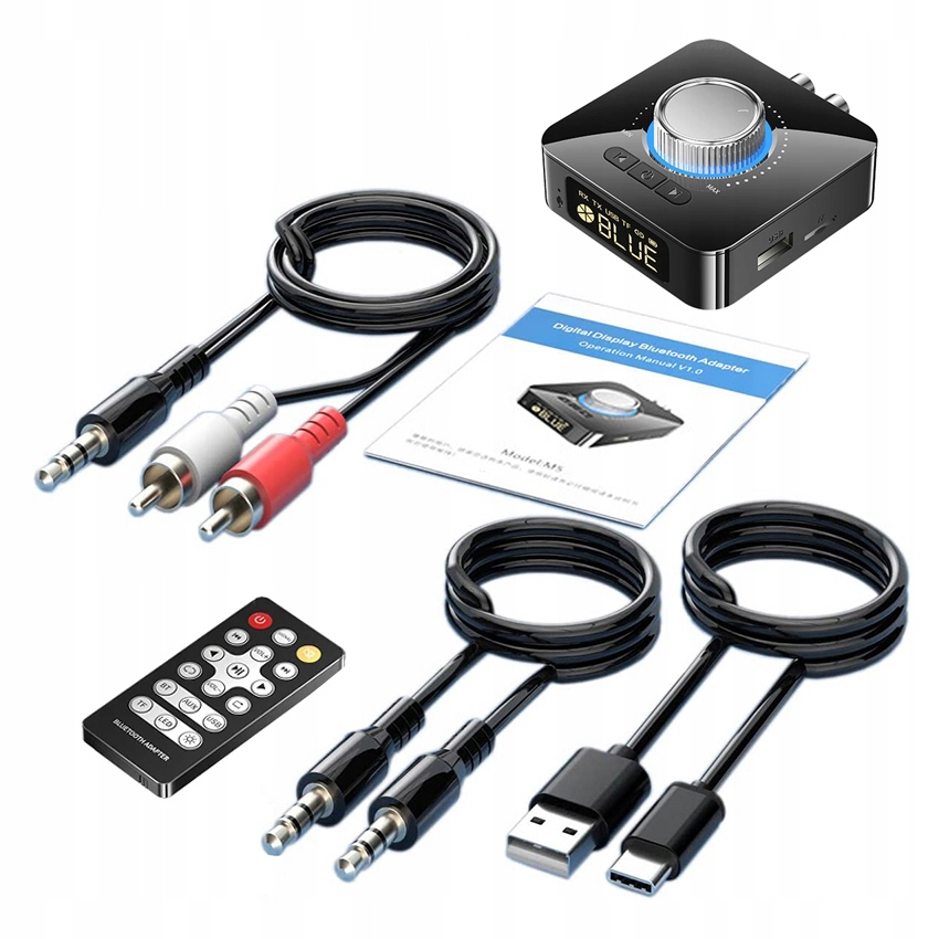 Odbiornik Nadajnik Bluetooth 5.0 5 w 1 z pilotem Wersja Bluetooth Bluetooth 5.0