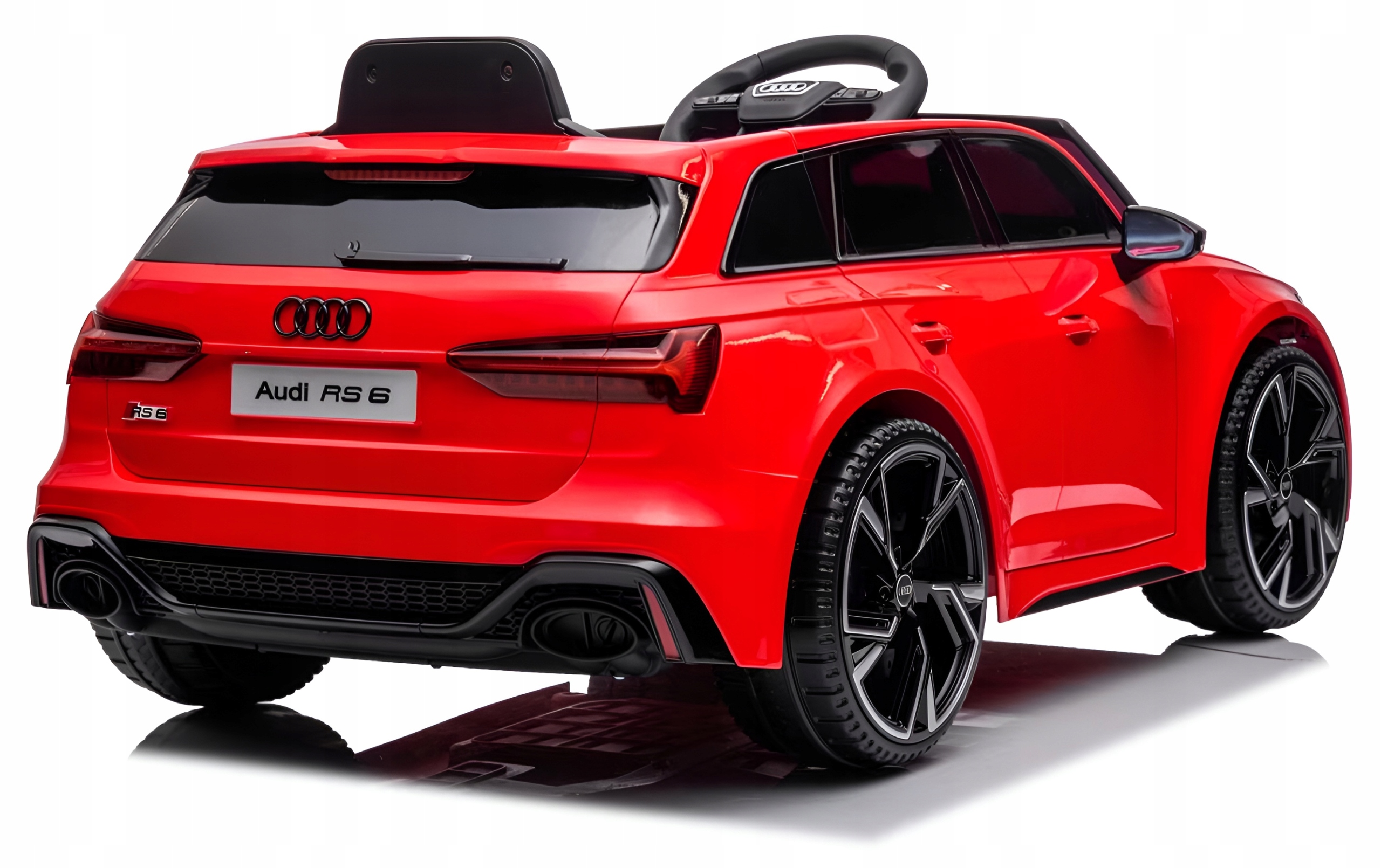 Auto akumulator 4x4 100W skóra pilot EVA samochód dzieci AUDI RS6 czerwony