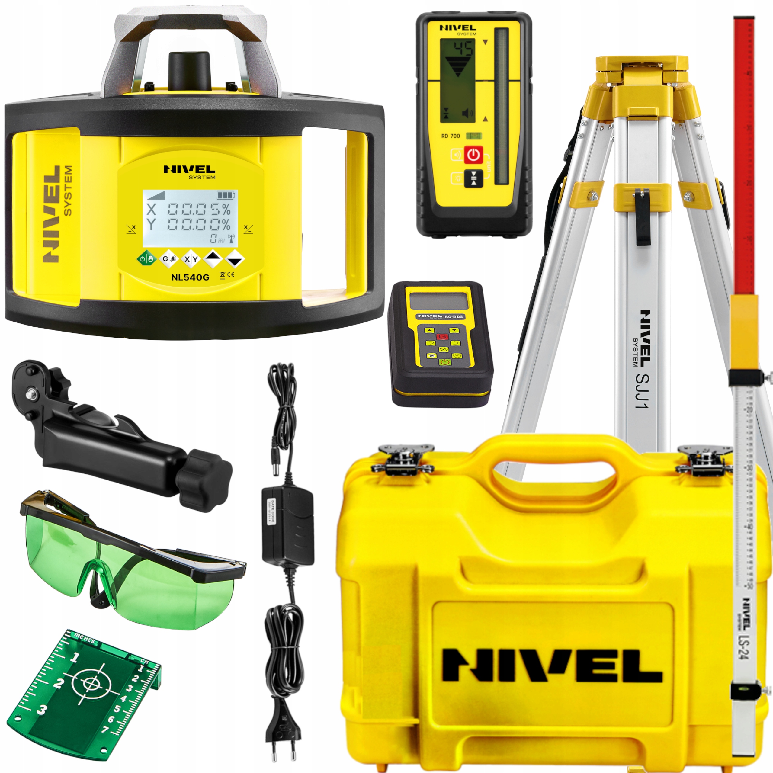 NIWELATOR LASEROWY NIVEL NL540GDIGITAL+ŁATA+STATYW