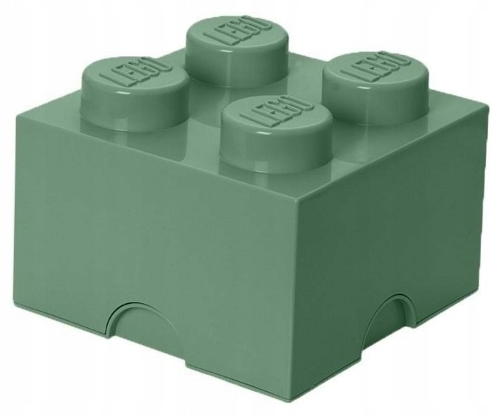 Lego pojemnik klocek czwórka zielony oliwkowy