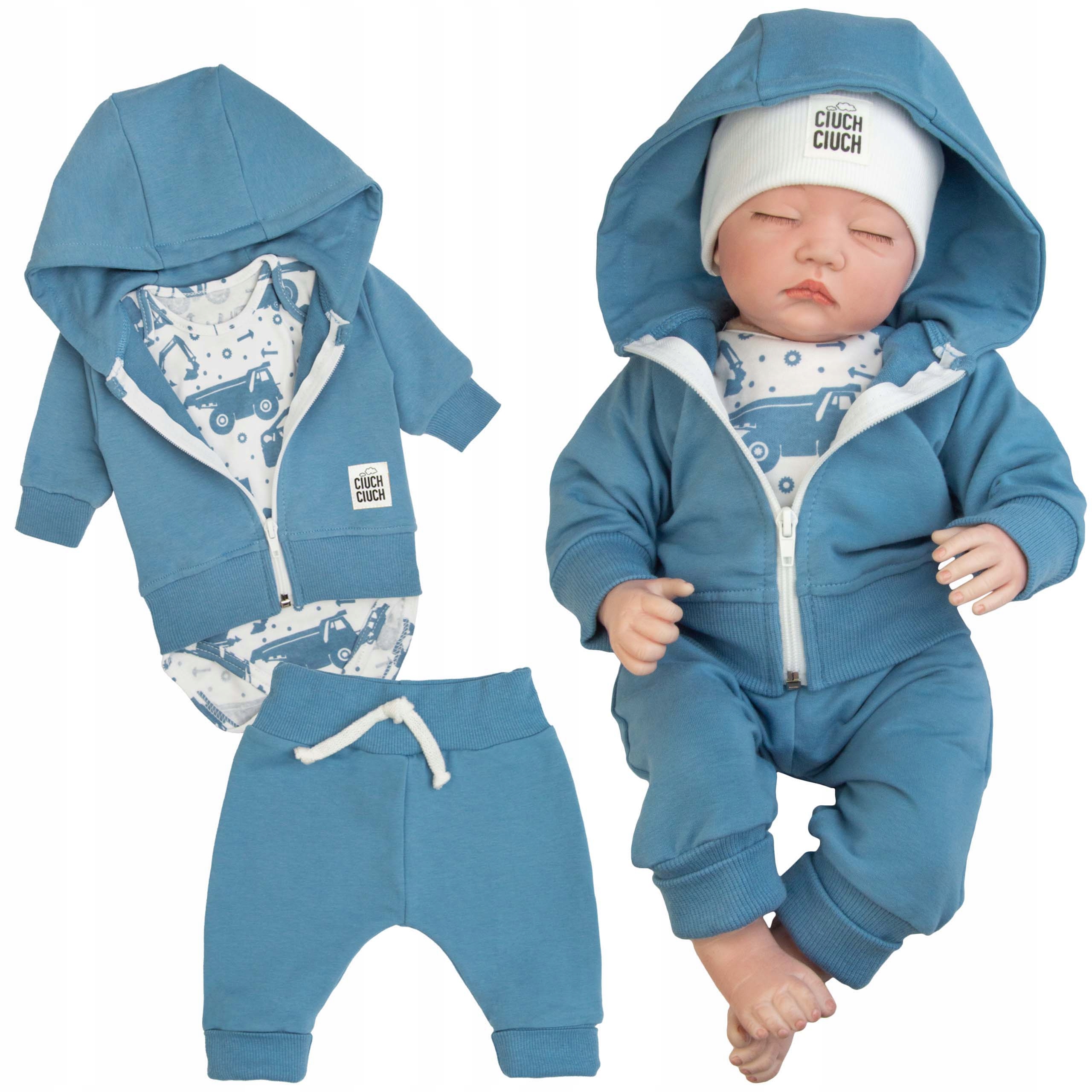

Komplet Niemowlęcy 3 el. body bluza spodnenki 86