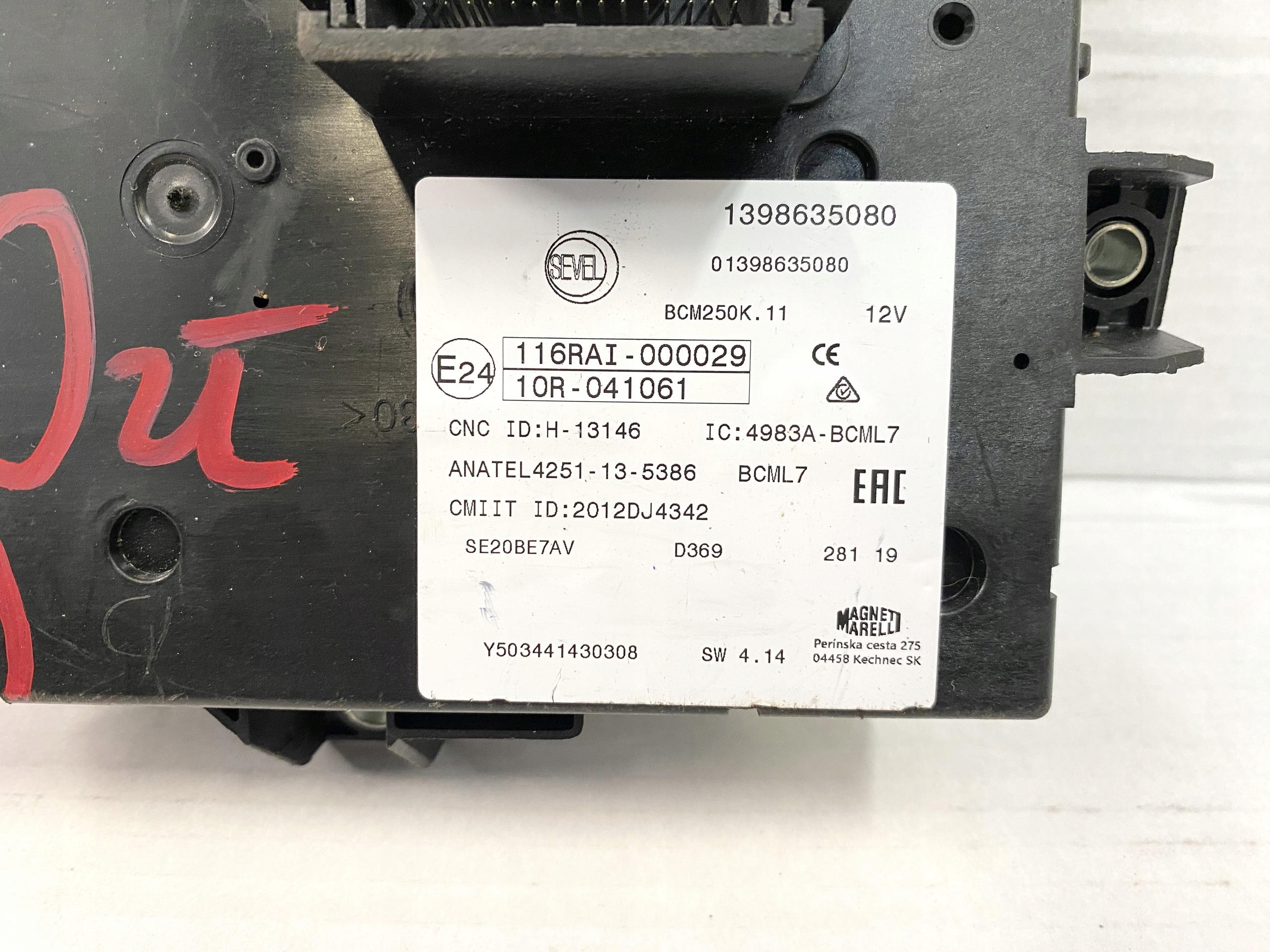 DUCATO 2.3 17- EURO 6 modulo BODY BSI BCM 1398635080