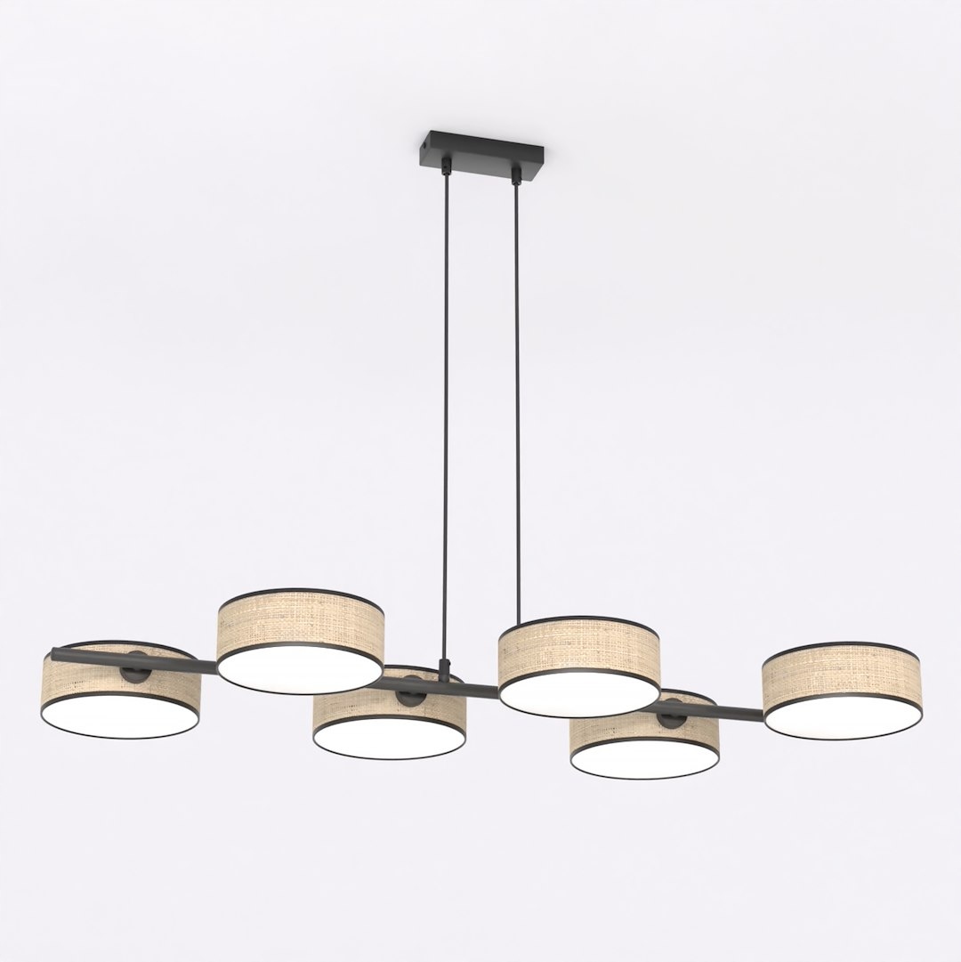 Emibig Drumz 6 Rattan Závěsná/stropní lampa černá, hnědá E14 10W Max Le