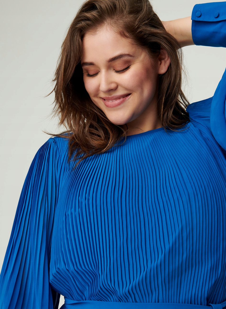 ZZ3 ZIZZI NIEBIESKA PLISOWANA SUKIENKA 50 52 Rozmiar 50