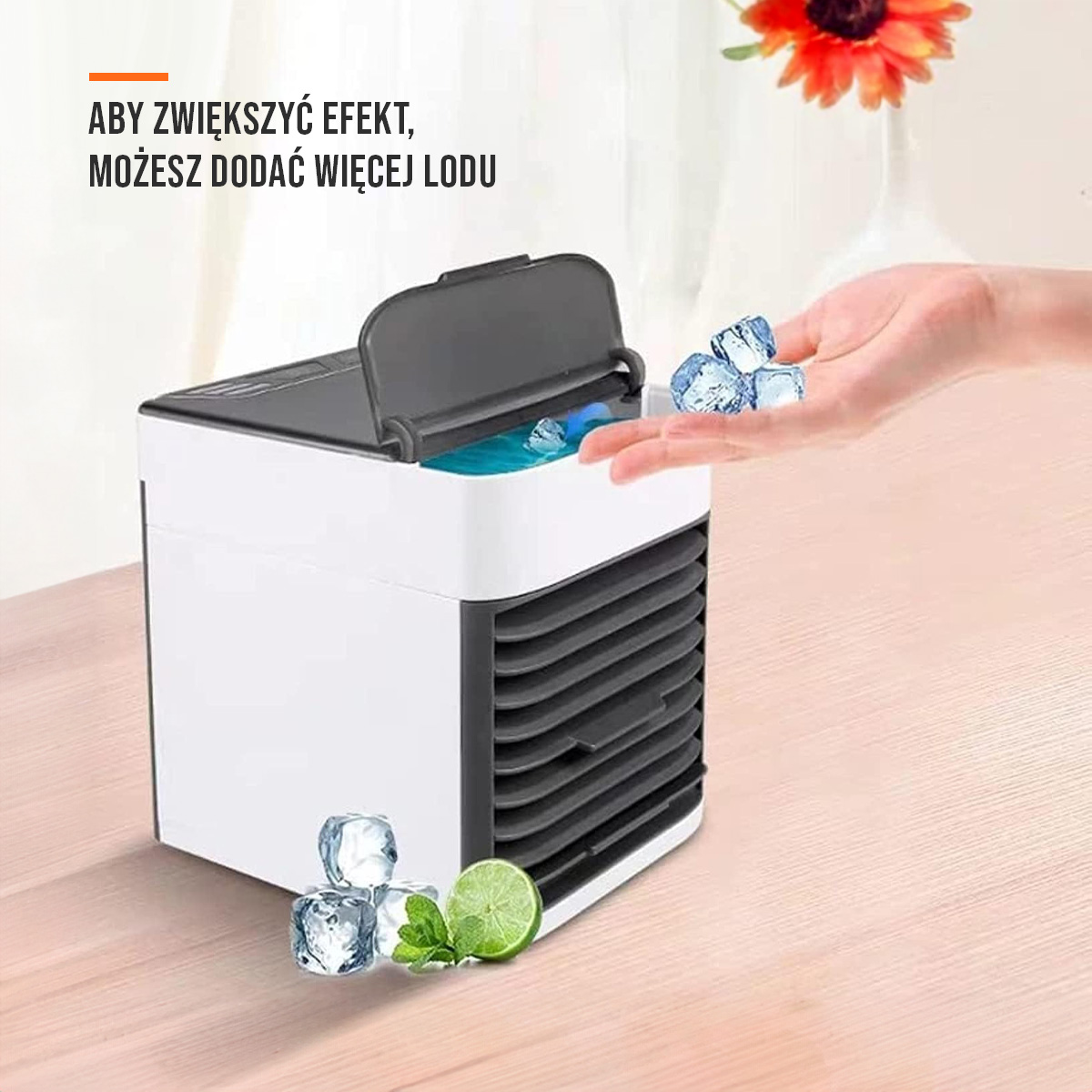 MINI KLIMATYZATOR WENTYLATOR PRZENOŚNY NA WODĘ WIATRAK NA BIURKO POKOJOWY Marka inna