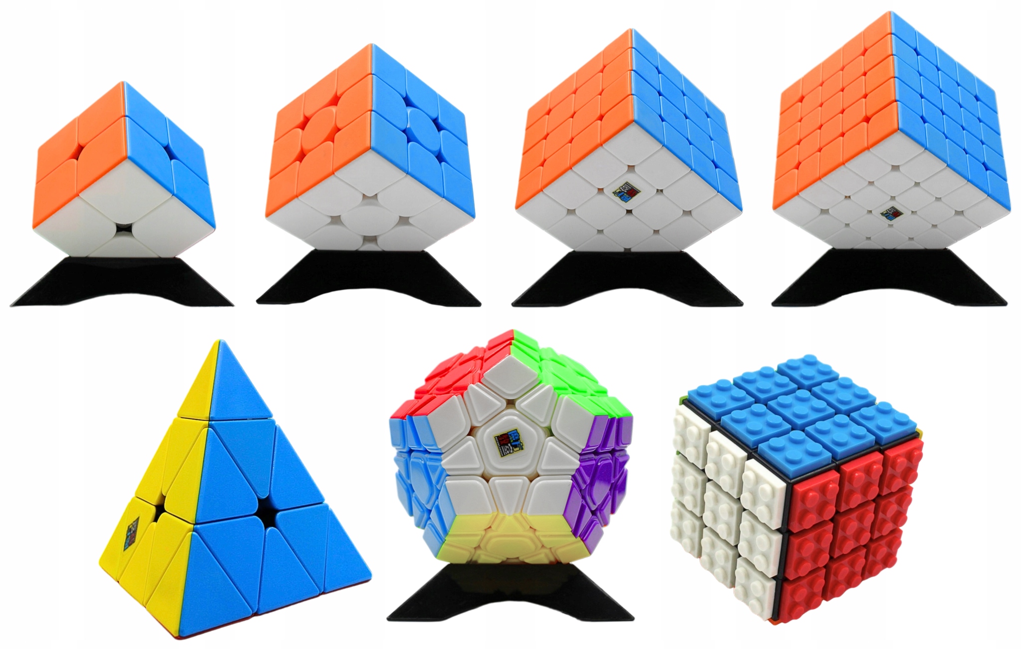ZESTAW Kostek 2x2 + 3x3 + 4x4 + 5x5 + Piramida + Megaminx + Lego Cube Certyfikaty, opinie, atesty CE