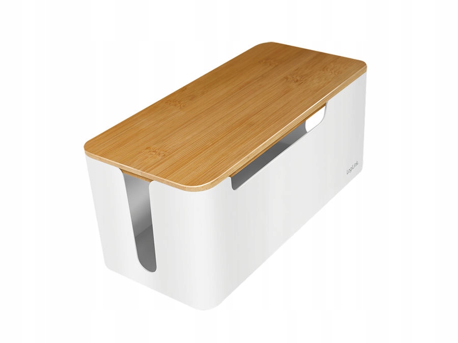 organizator pudełko na kable 320 x 140 x 130mm białe bambus LogiLink KAB007