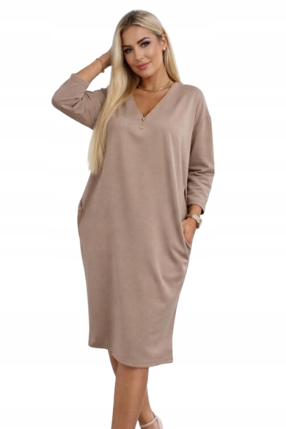 Sukienka Oversize Tunika Dresowa Bawełna L/XL S66
