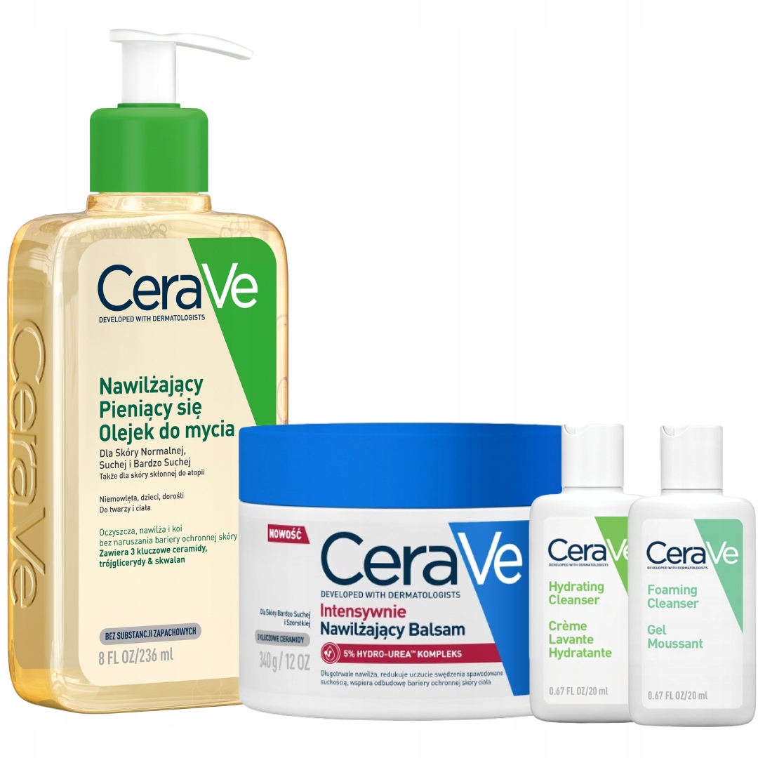 CeraVe Intensywnie nawilżający balsam, Nawilżający olejek do mycia