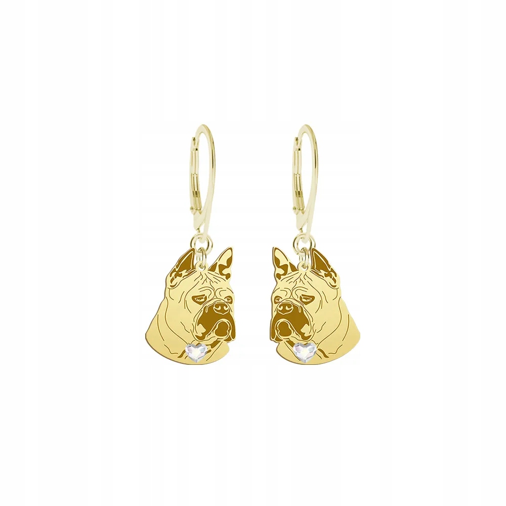 Náušnice Zlaté s psem Chongqing Dog 925 Dárek Žena Gravírování Bonus