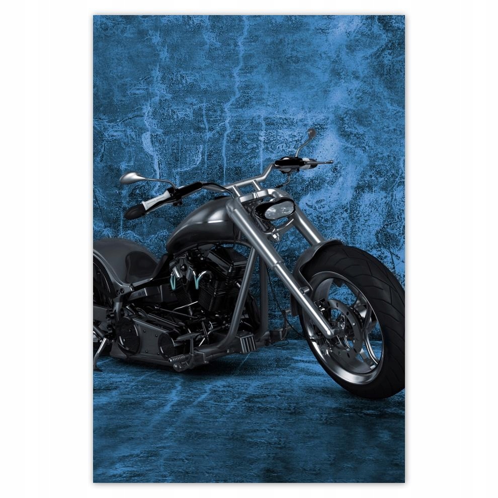 

Plakaty 40x60 Niebieska ściana Motocykl