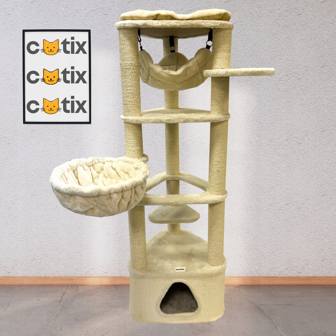 Levně Škrabadlo Coco kremové, 50x50x160 cm