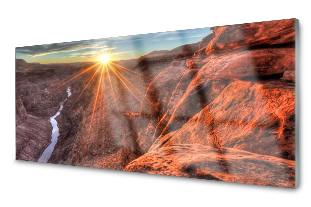

Panel szklany do kuchni Słońce Pustynia 125x50