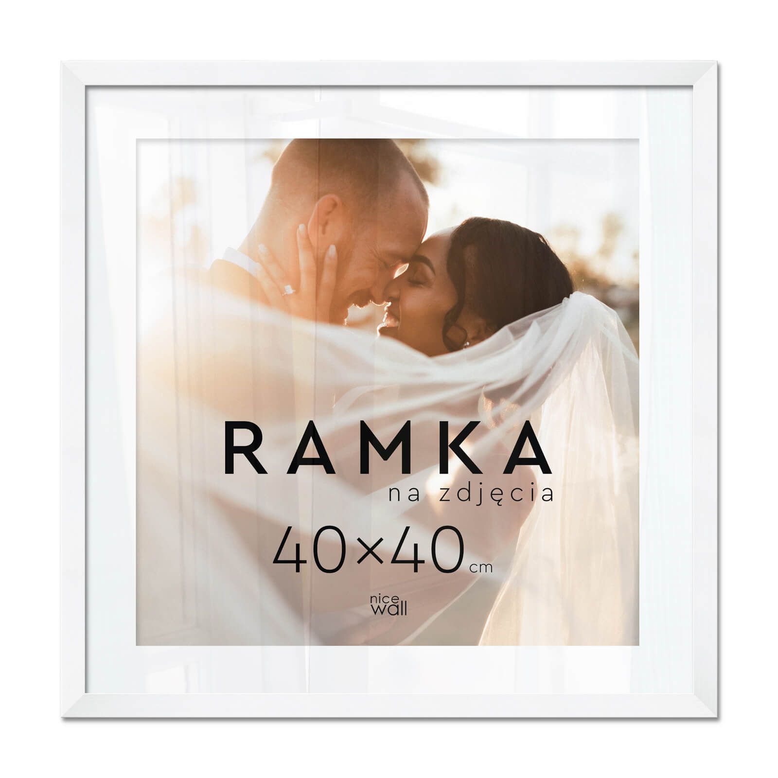 

Biała Ramka na zdjęcia 40x40 cm Kwadratowa rama