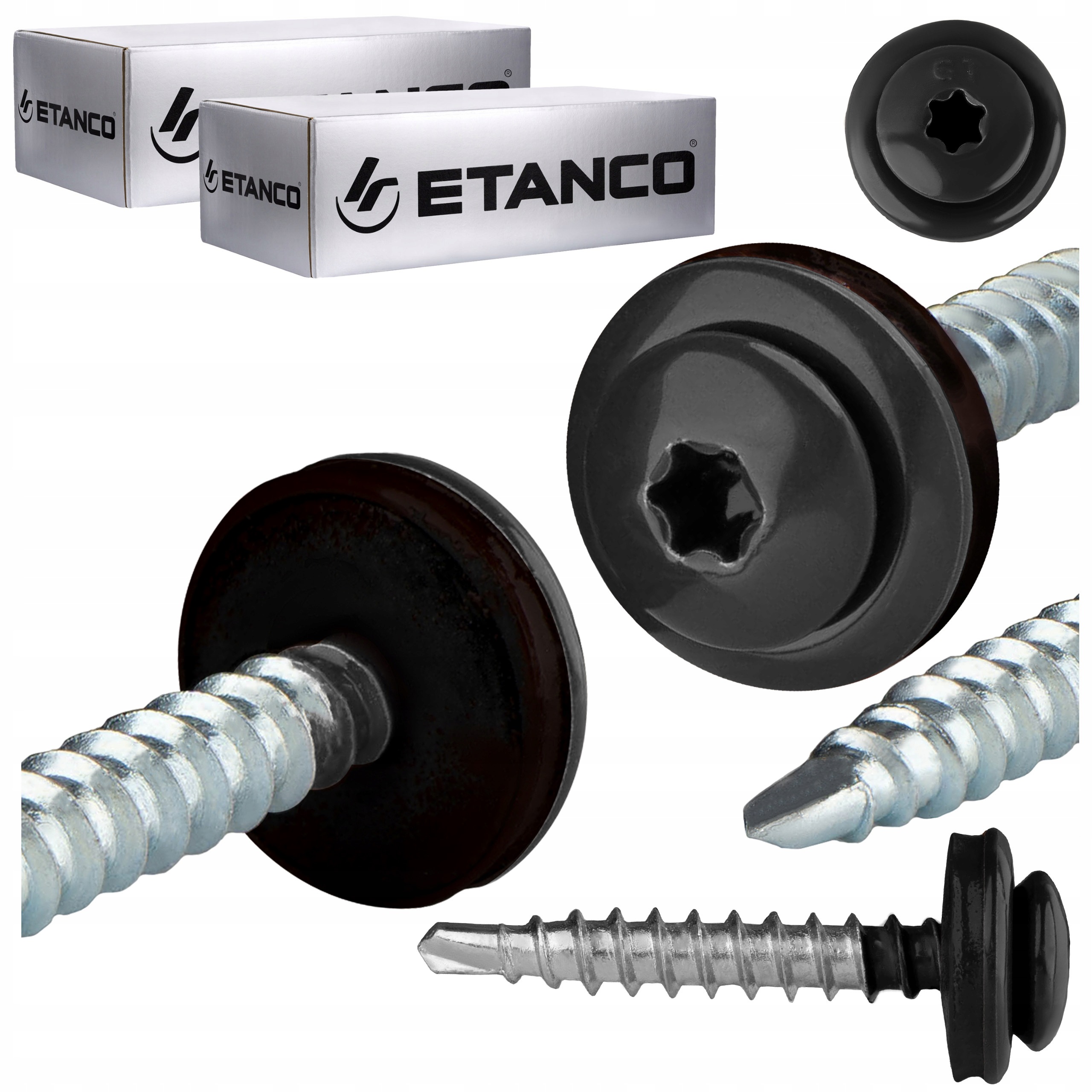 Farmářské vruty Torx 4,8x35 mm Ral 9005 500 ks, vruty Etanco Gtf P