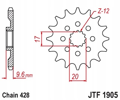 Jt Zębatka Przednia 2084 13 Ktm Sx 85 18-24, Husqvarna Tc 85 18-24 (JTF1905