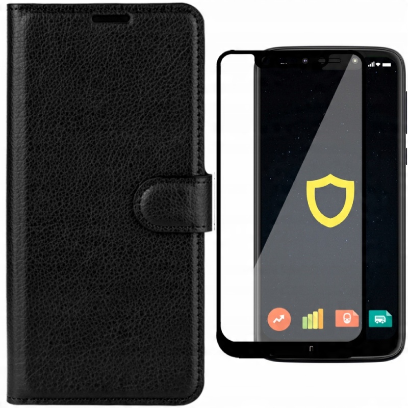 

Etui Szkło case skóra Litchi do Moto G7 Play